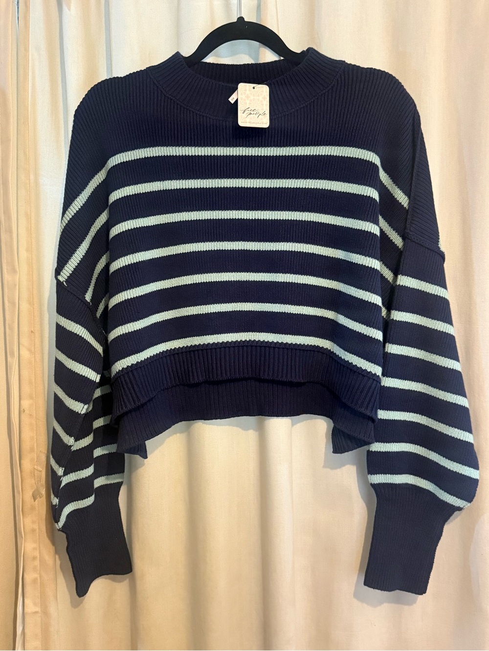 Free People Easy Street Stripe Crop Pullover Sz M